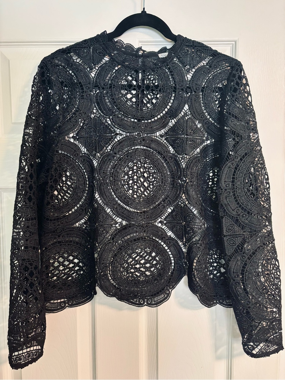 Kismet Black Circular Crochet Lace Blouse